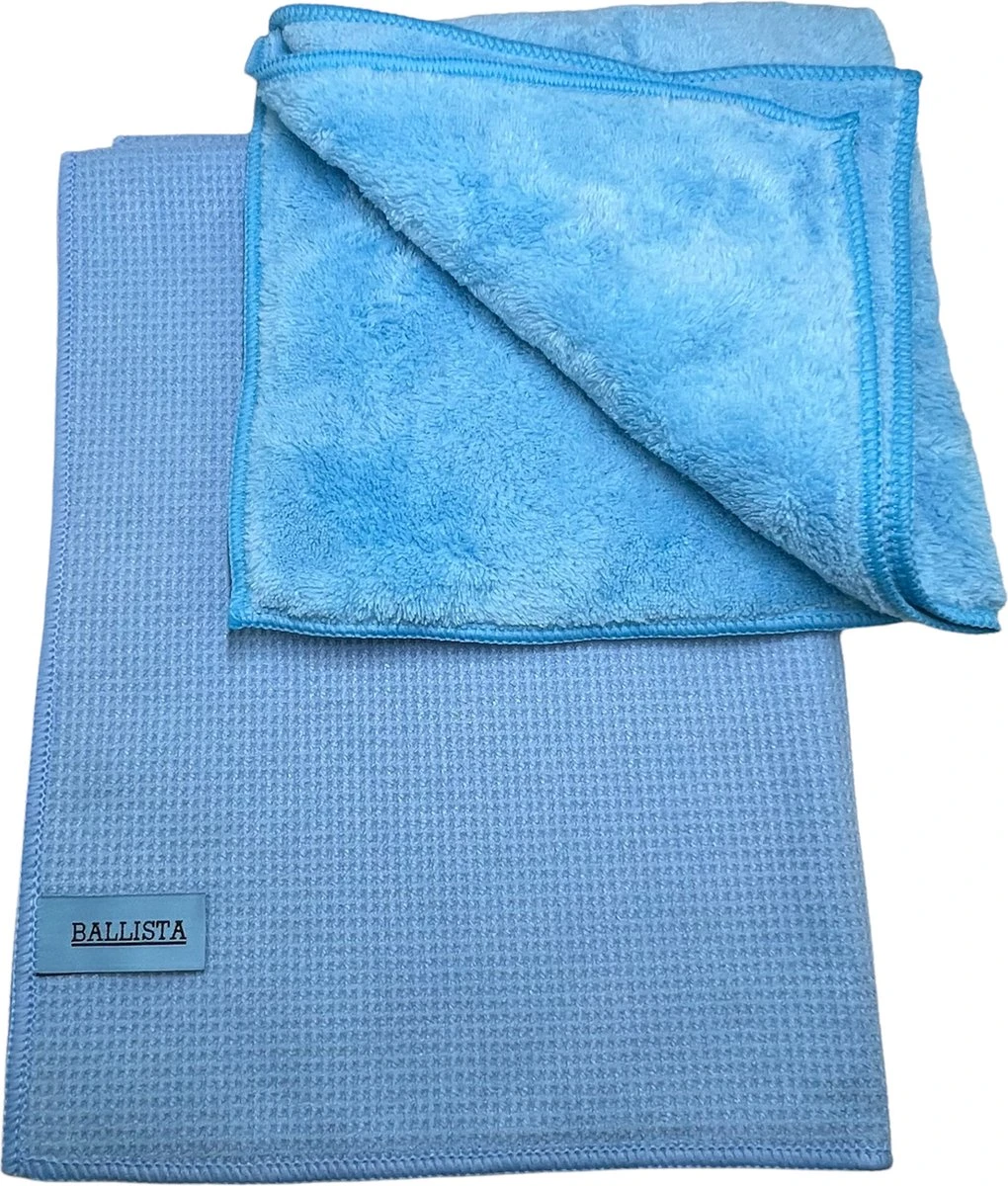 Ballista Ramenset Raamdoeken Droogdoek 45 X 60 Cm + Nanofiber 40 X 40 Cm Beide In Het Blauw Klasse 1 - Afbeelding 8