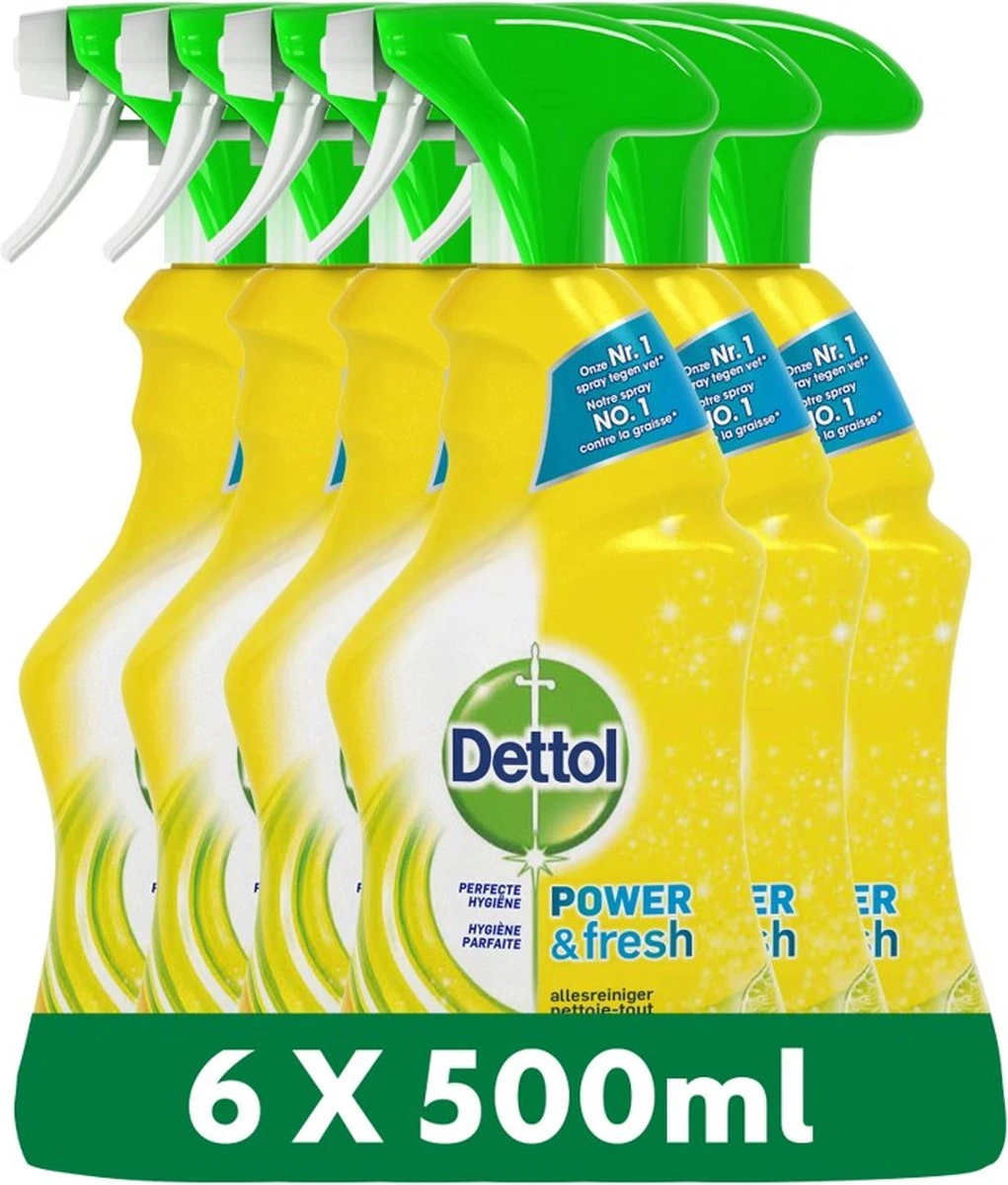Dettol - Power & Fresh - Allesreinger Spray - Citrus - 6 X 500 Ml - Afbeelding 3