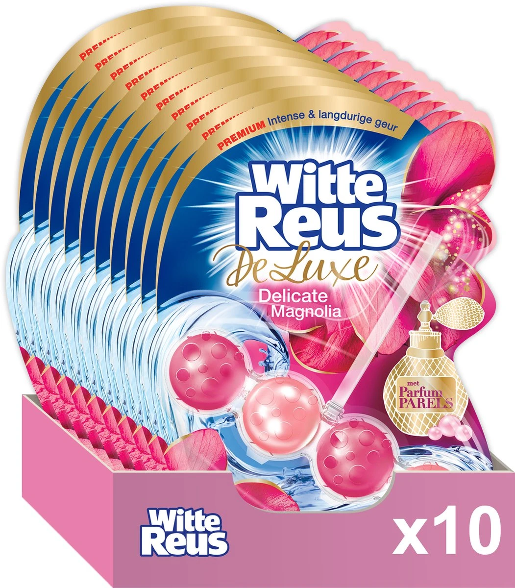 Witte Reus DeLuxe Toiletblok - Delicate Magnolia - WC Blokjes Voordeelverpakking - 10 Stuks