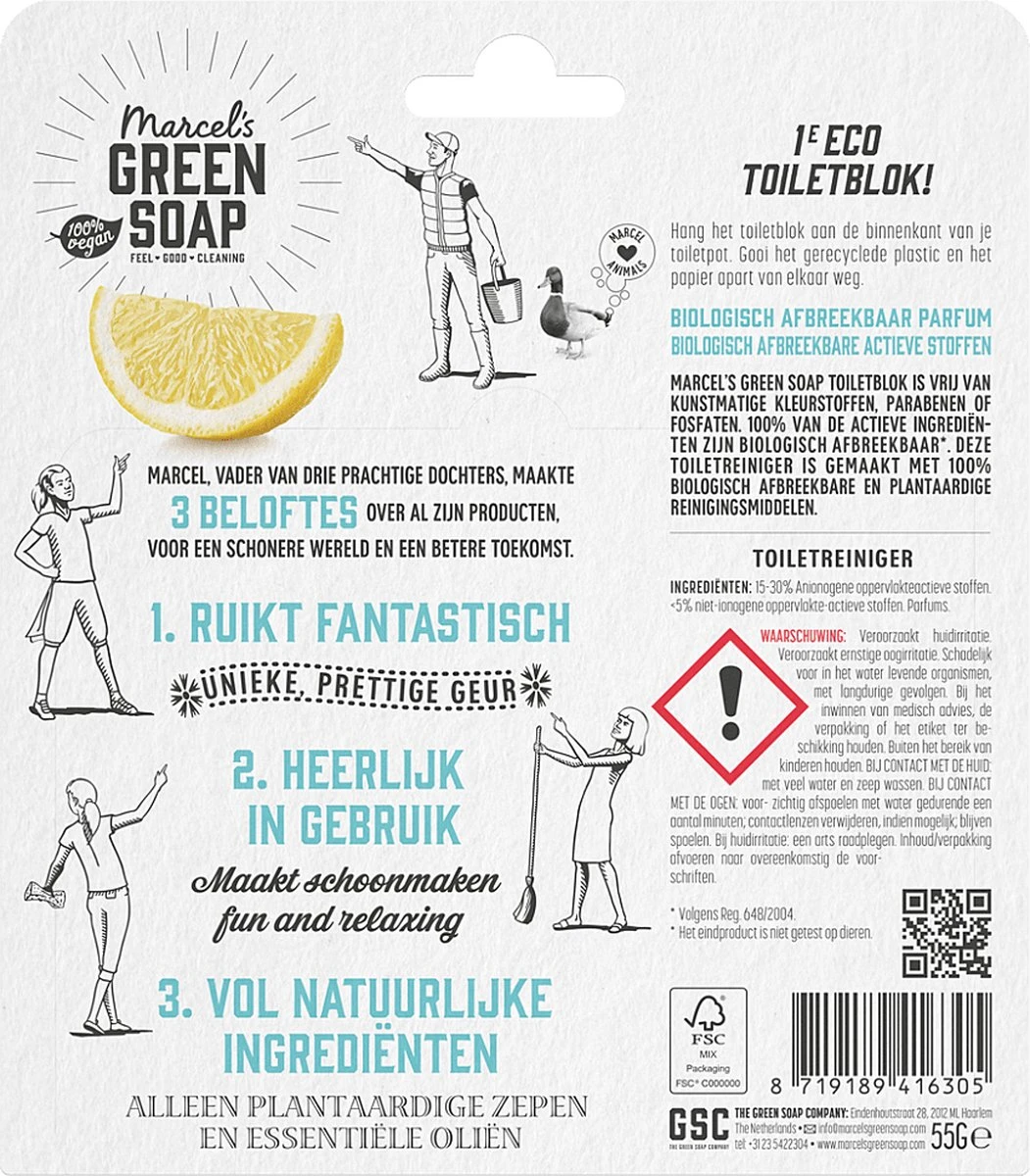 Marcel's Green Soap Toiletblok Geranium & Citroen - 55 Gram - Afbeelding 2