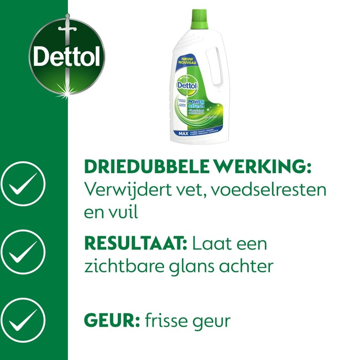 Dettol Power & Fresh - Allesreiniger - Orignal - 6 X 1,5 Liter - Afbeelding 9