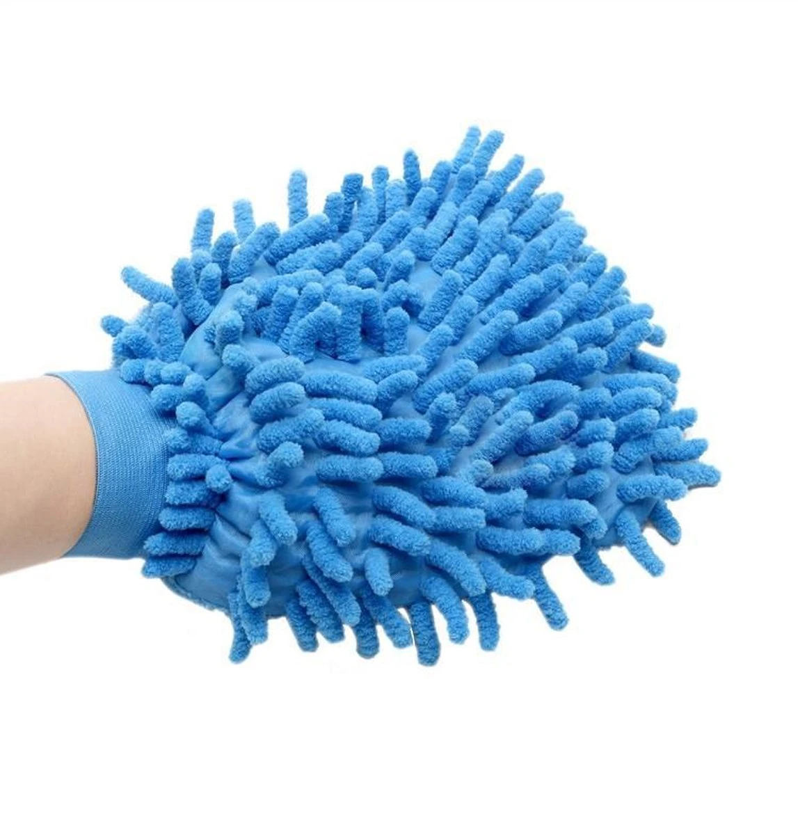 Merkloos Dubbelzijdige Microvezel Handschoen - Washandschoen Microfiber - Stofhandschoen - Huishoud Schoonmaak Borstel Auto Wassen - Spons - Afstoffen - Afbeelding 2
