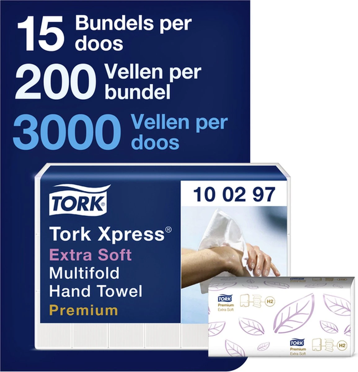 Tork Handdoekpapier Intervouw Super-soft 2-laags 2100 Vel - Afbeelding 2