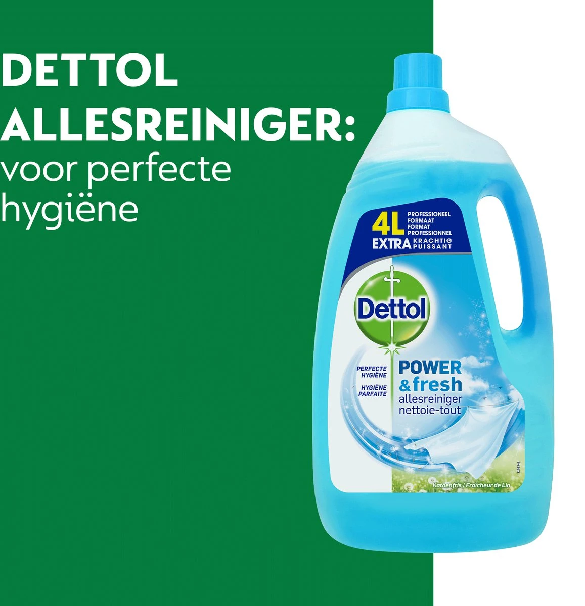 Dettol - Power & Fresh - Allesreiniger - Katoenfris - 3 X 4 Liter - Afbeelding 2