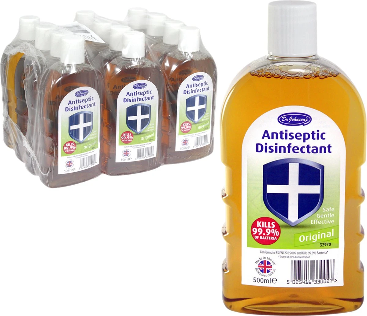Dr Johnsons Ontsmettingsmiddel - 4x 500ml Voordeelverpakking - Dettol Antiseptic Alternatief