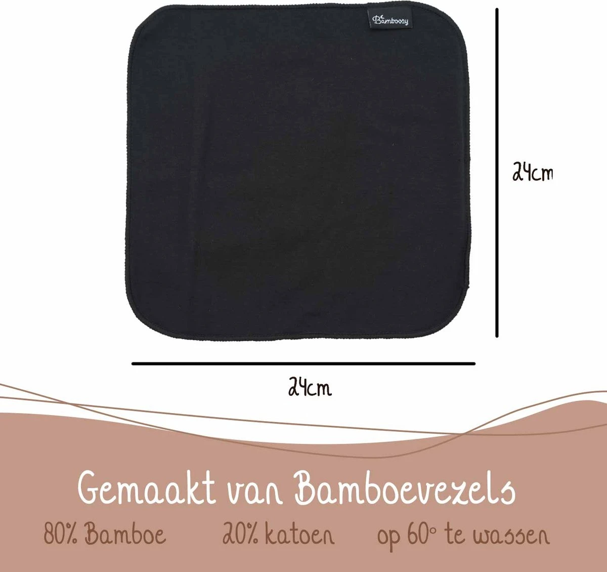 Bamboozy Vaatdoekjes Zwart 3 Stuks Herbruikbaar Keukenpapier Unpaper Towel Bamboevezels Plasticvrij - Afbeelding 5