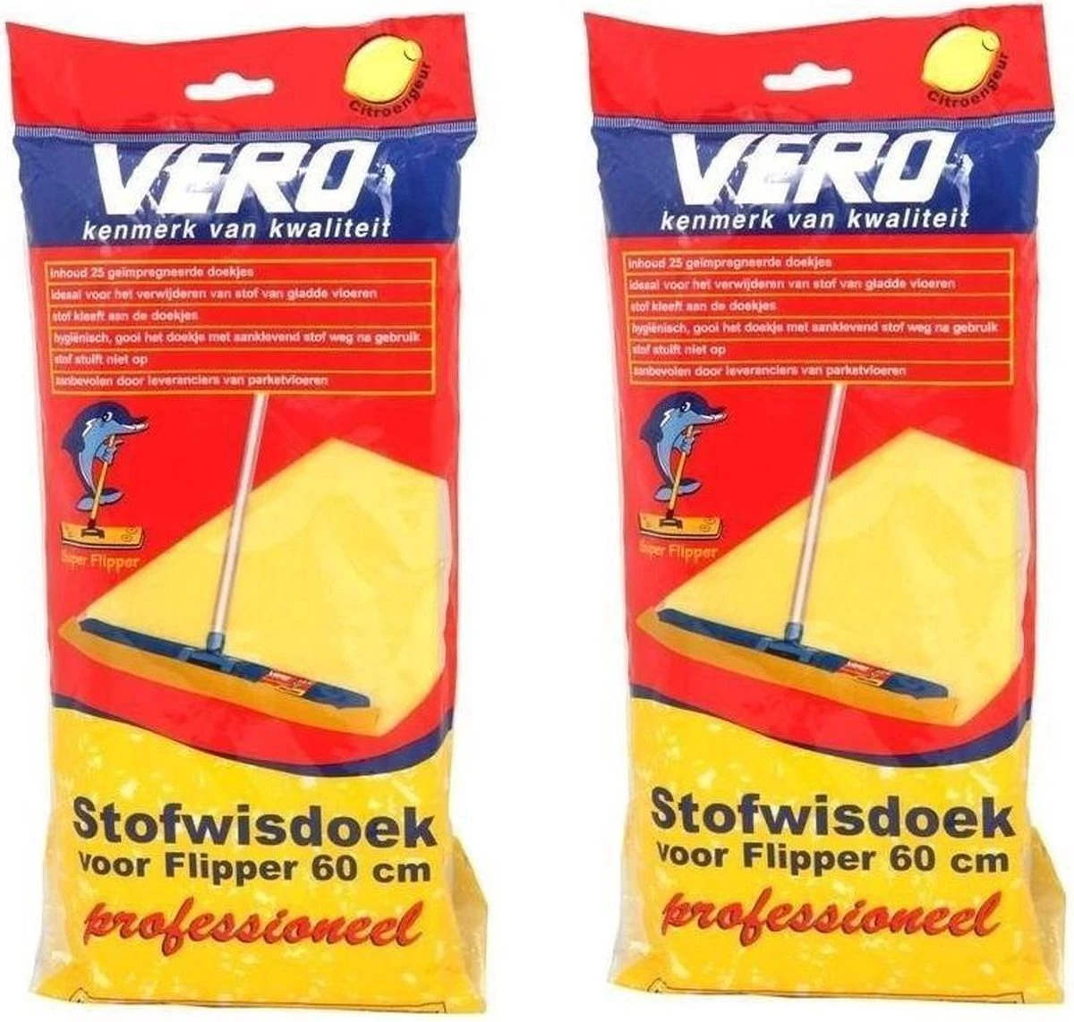 Vero Stofwisdoek 60x25 Cm Duopack - Geel