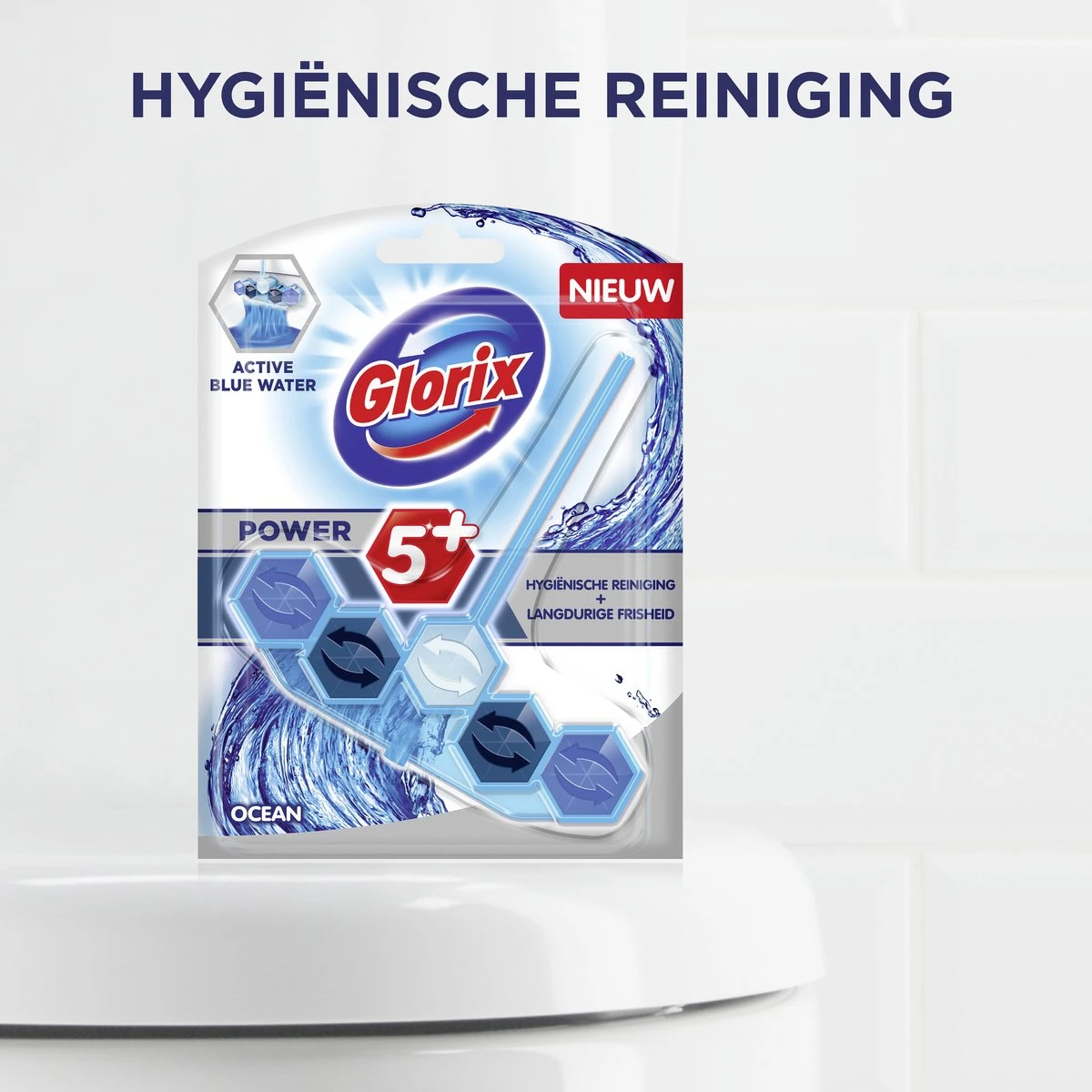 Glorix Power 5+ Ocean Toiletblokken - 7 Stuks - Voordeelverpakking - Afbeelding 2