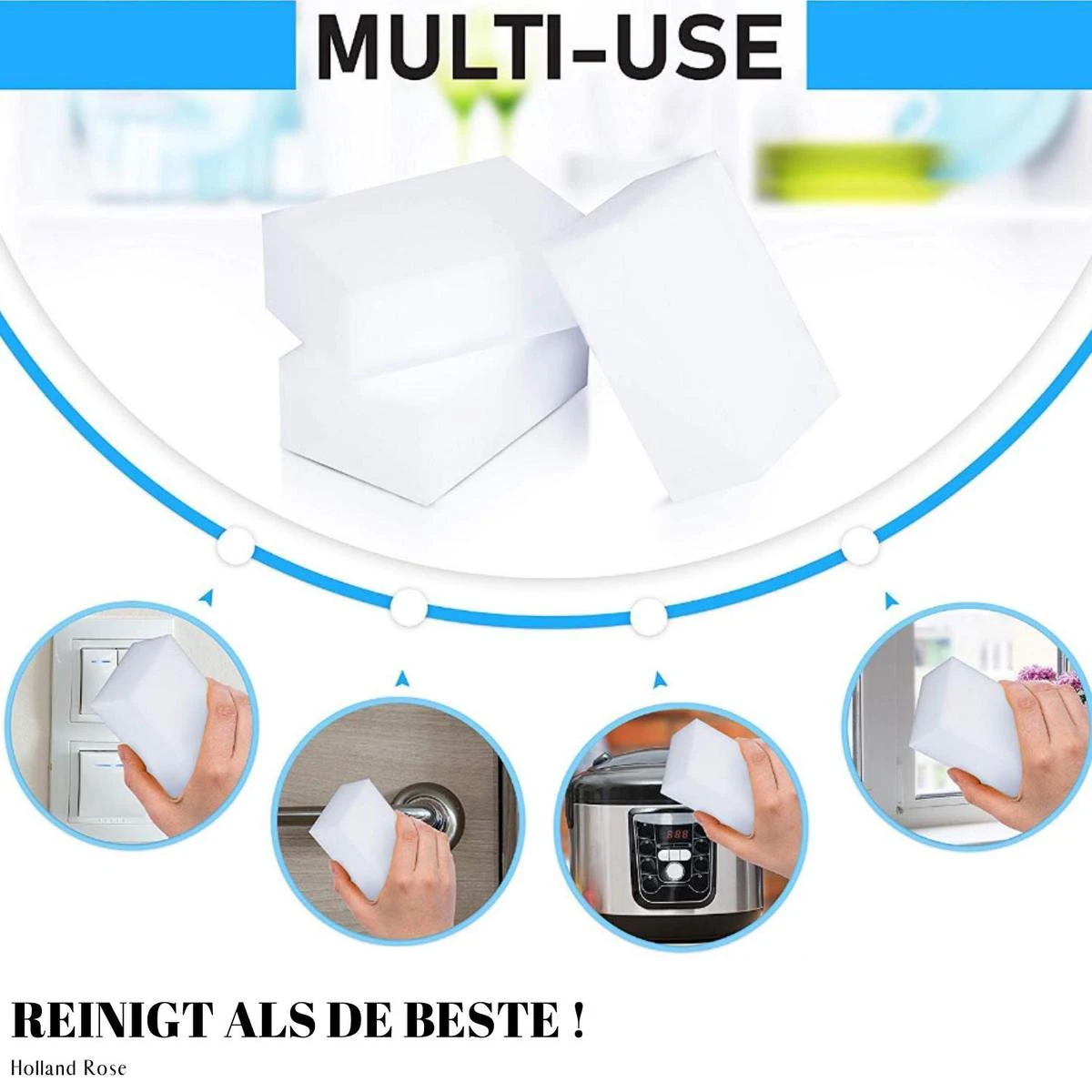 20X Wonderspons - Melamine Spons - Super Spons – Schoonmaakspons - De Beste Vlekkenverwijderaar – Wonder Spons - Schoonmaaktip - Haalt Alle Kleine En Grote Vlekken Weg - Monvelli - Afbeelding 6