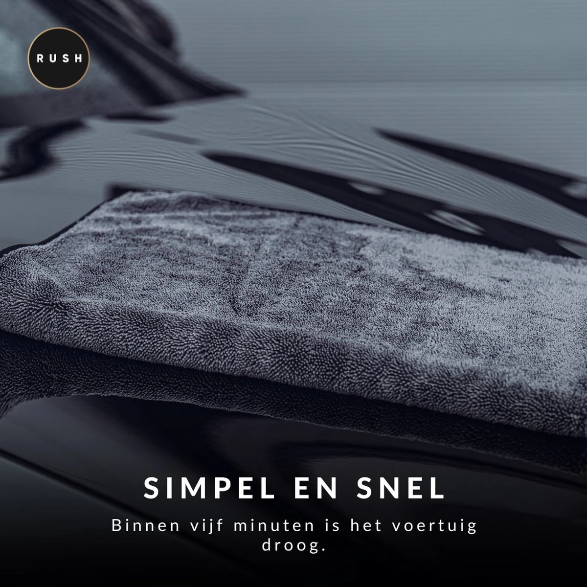 RUSH Microvezeldoek - Droogdoek - Auto Wassen - Auto & Motor - 60 X 80 Cm - 600GSM - Afbeelding 3