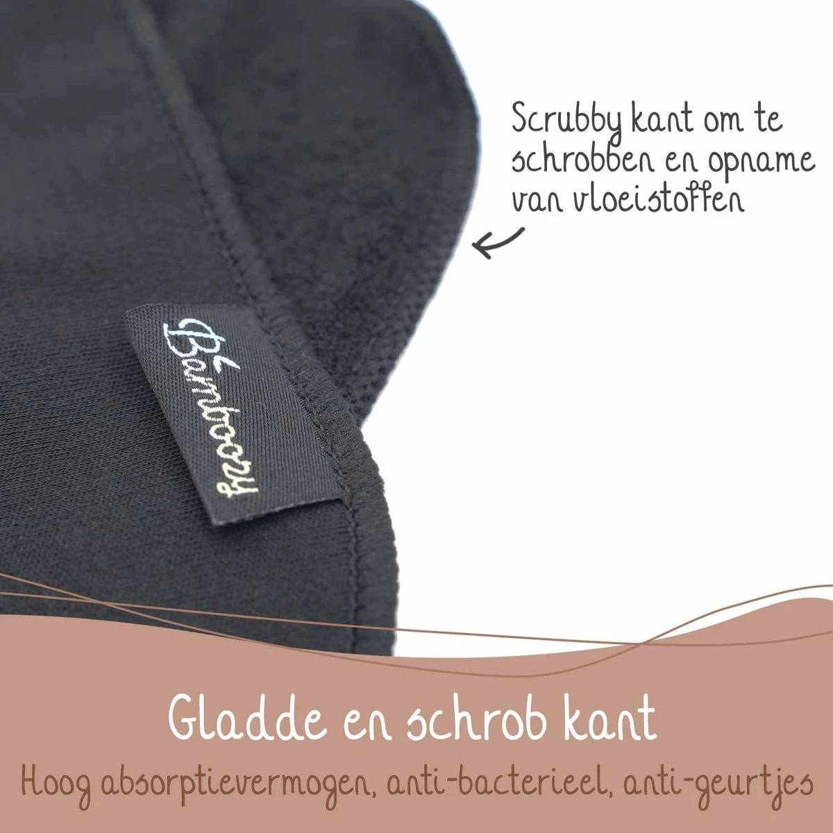 Bamboozy Vaatdoekjes Zwart 3 Stuks Herbruikbaar Keukenpapier Unpaper Towel Bamboevezels Plasticvrij - Afbeelding 3