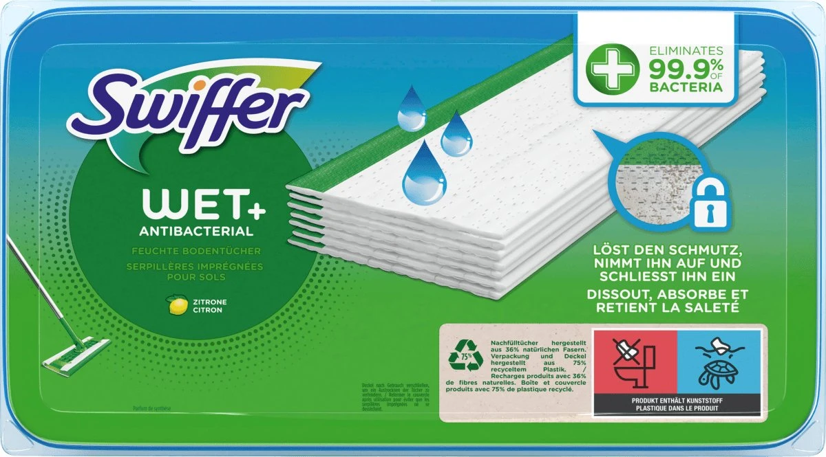 Swiffer Vochtige Vloer Doekjes Antibacterieel, 20 Stuks