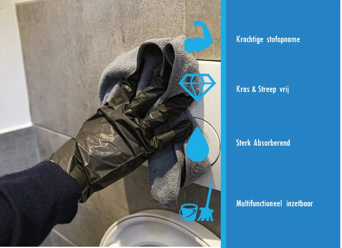 Merkloos MICROVEZEL DOEKJES - MULTIFUNCTIONEEL - KRASVRIJ - WONDERDOEKJES - SET VAN 6 - Afbeelding 3