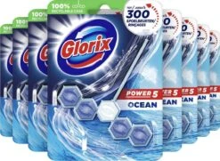 Glorix Power 5 Toiletblokken - Ocean - 9 Stuks - Halfjaarbox - Voordeelverpakking