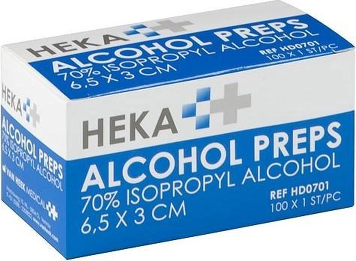 HEKA Alcoholdoekjes - 100 Stuks - Afbeelding 4