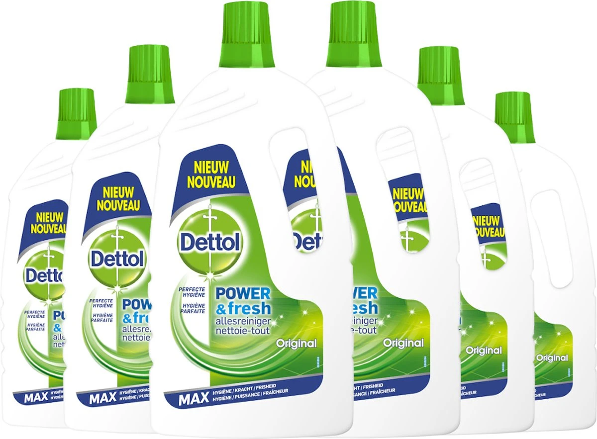Dettol Power & Fresh - Allesreiniger - Orignal - 6 X 1,5 Liter