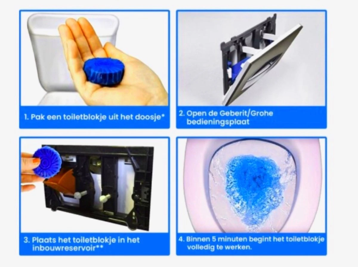 DONGOODS® Toiletblokjes Voor Inbouwreservoirs – WC-blokjes – Toiletblokken In Een Voordeelverpakking – 12 Stuks - Afbeelding 5