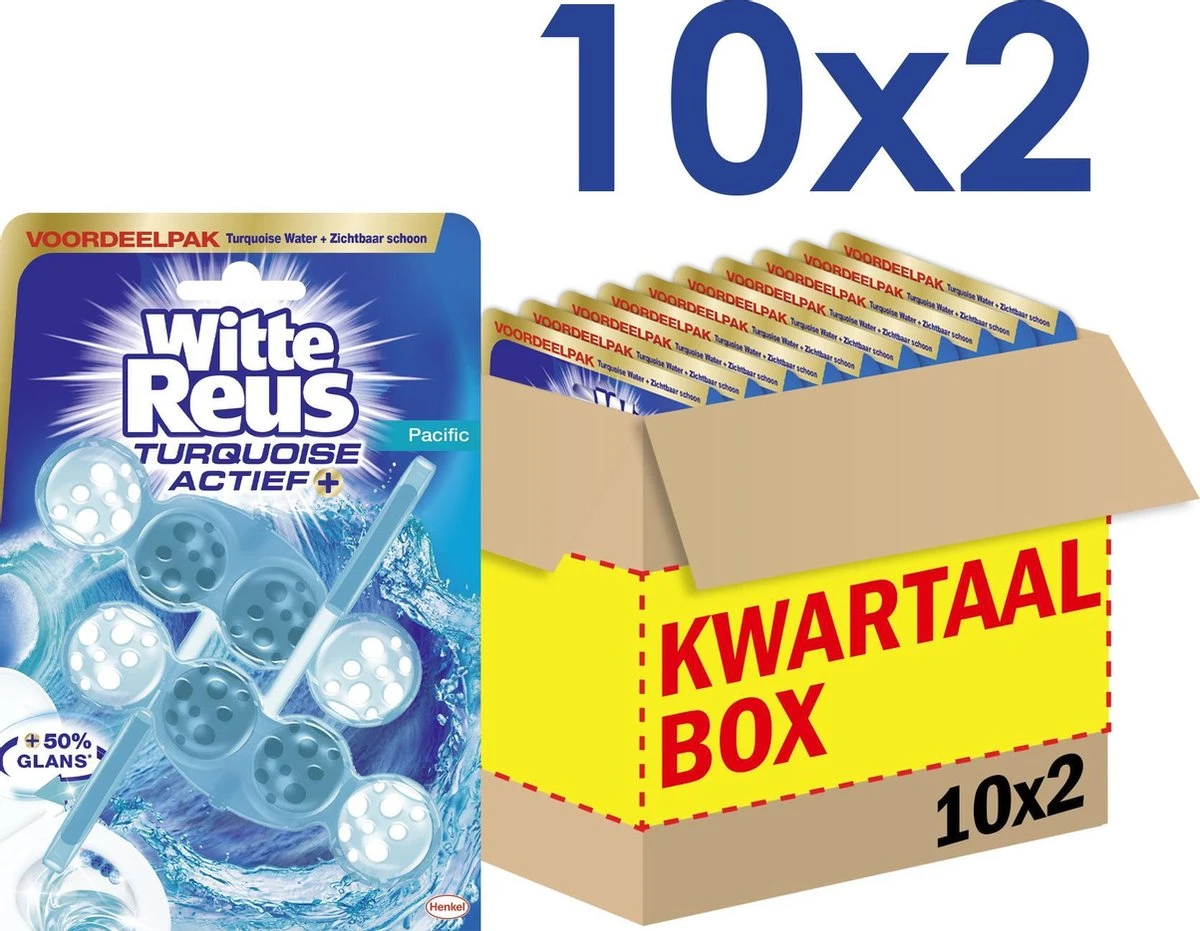 Witte Reus Turquoise Actief Toiletblok WC Blokjes Voordeelverpakking - 20 Stuks - Afbeelding 6