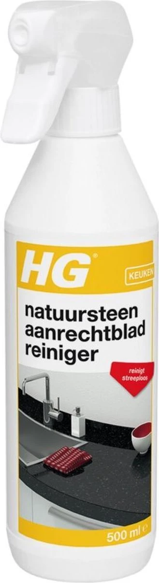 HG Natuurstenen Aanrechtbladreiniger - 500ml - Veilig In Gebruik - Streeploos Schoon - Dagelijkse Reiniging - Afbeelding 6