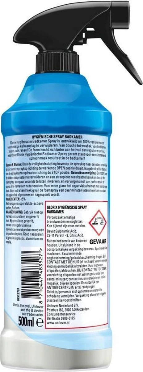Glorix Hygiënische Badkamer Foamspray - 6 X 500 Ml - Voordeelverpakking - Afbeelding 4