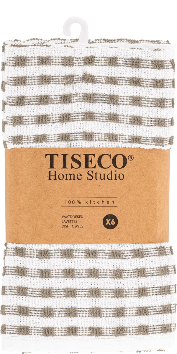 Vaatdoek OMAN 32X35cm - Set/12 - Taupe - Afbeelding 2