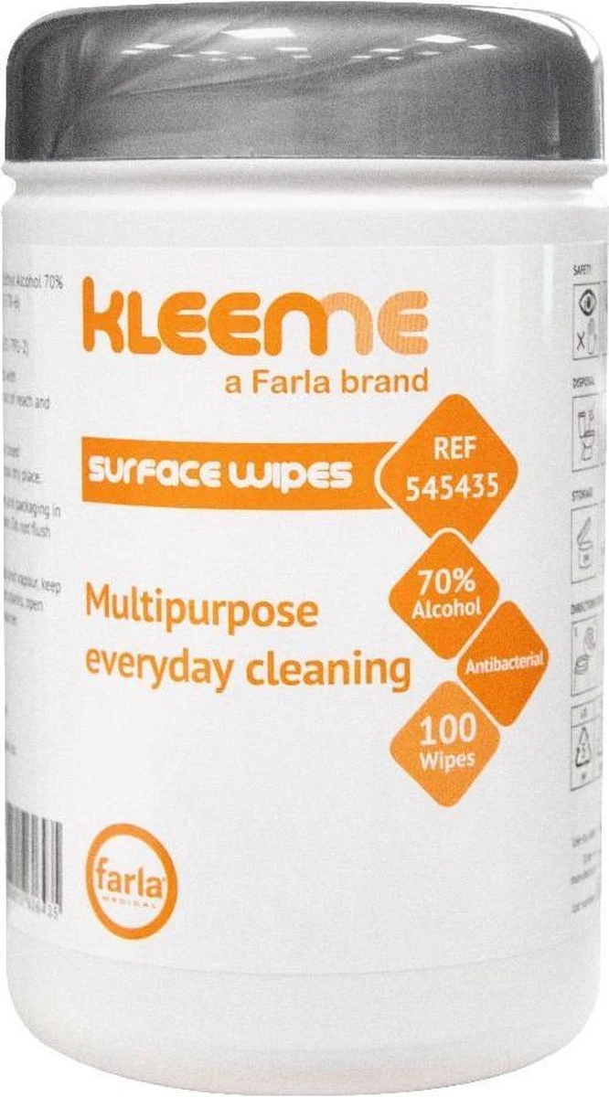 Schoonmaakdoekjes - Ontsmettingsdoekjes - Desinfectiedoekjes - Desinfectie Doekjes - KleenMe - Alcohol Doekjes - Alcoholdoekjes - Allesreiniger Zachte Antibacteriële Alcohol Wipes- 100 Doekjes - Met Dispenser - 70% Alcohol - 185 X 110mm - Afbeelding 2