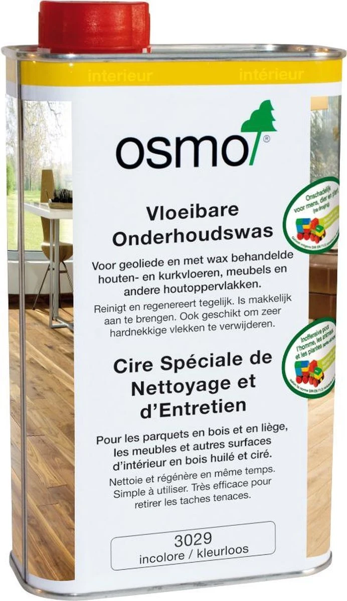Osmo Onderhoudswas 3029 - 1 Liter | Vloeibare Onderhoudswas En Reinigingsmiddel | Houten Vloer Onderhoud