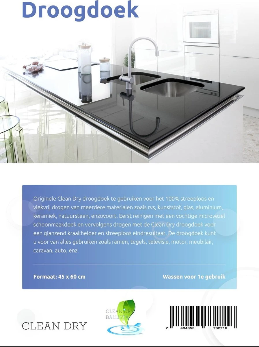 Merkloos Ramenset Raamdoeken Microvezel Glasdoeken Droogdoek Ramen