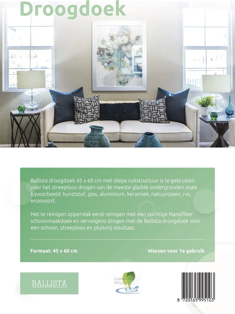 Droogdoeken Set 2 Droogdoeken + 2 Microvezel Schoonmaakdoeken - Afbeelding 11