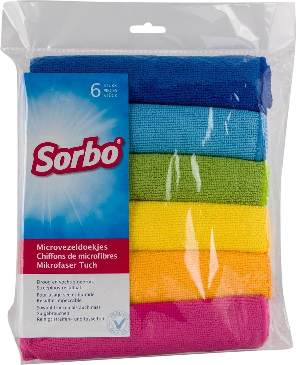 Sorbo Microvezeldoek - 6 Stuks - Assorti - Afbeelding 3